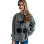 Damen Pullover mit verspieltem Kirschmotiv und weichem Strick R&B