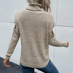 Damen Strickpullover mit schulterfreiem Design R&B