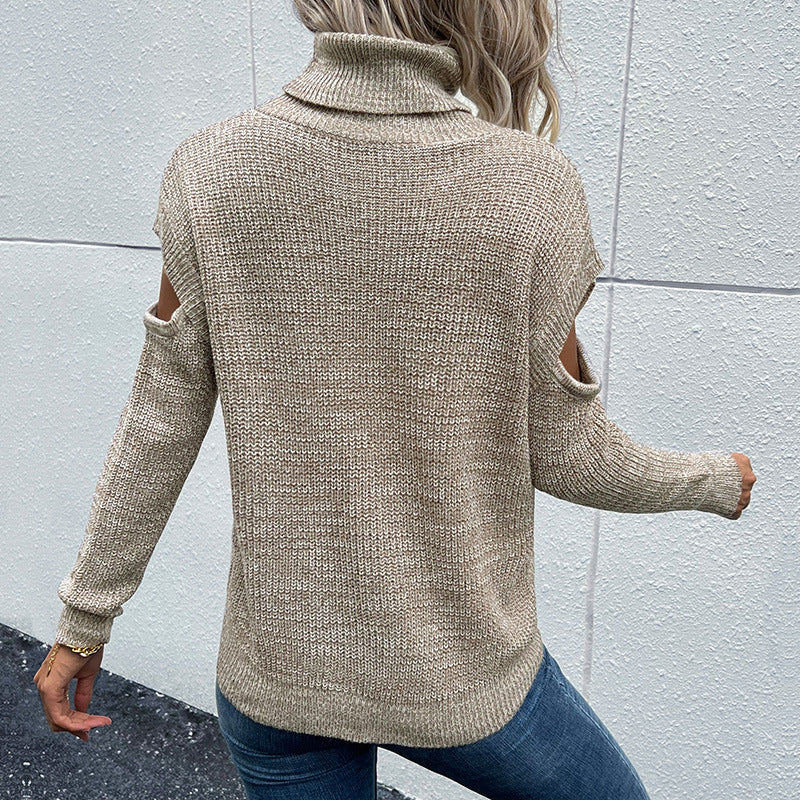 Damen Strickpullover mit schulterfreiem Design R&B