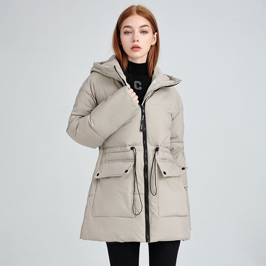 Damen isolierte Parkajacke mit verstellbarem Taillenzug und praktischen Taschen R&B