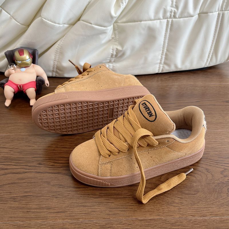 Damen Sportliche Sneakers mit weicher Veloursoberfläche und strapazierfähiger Gummisohle R&B