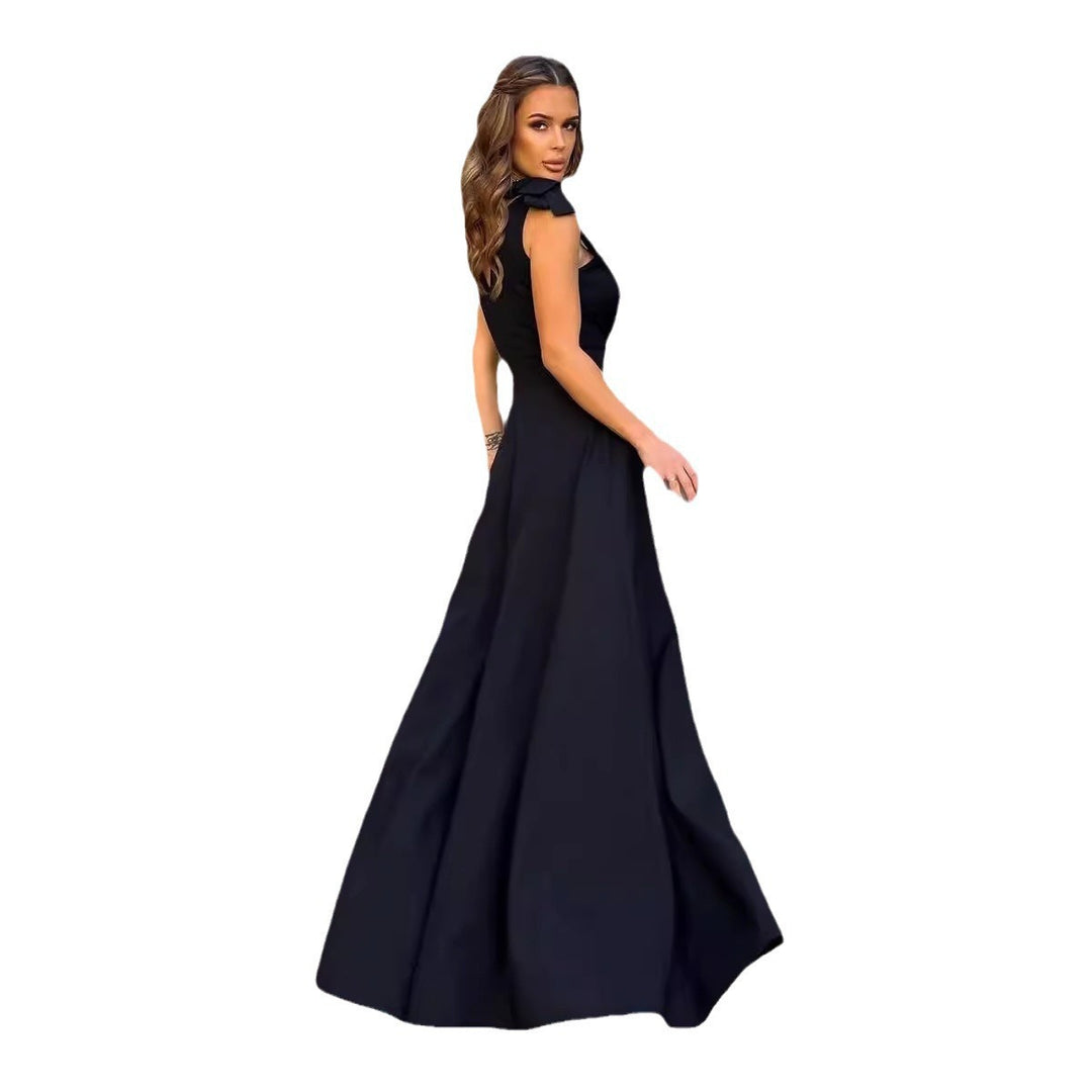Damen Elegantes Abendkleid mit Hohem Schlitz R&B