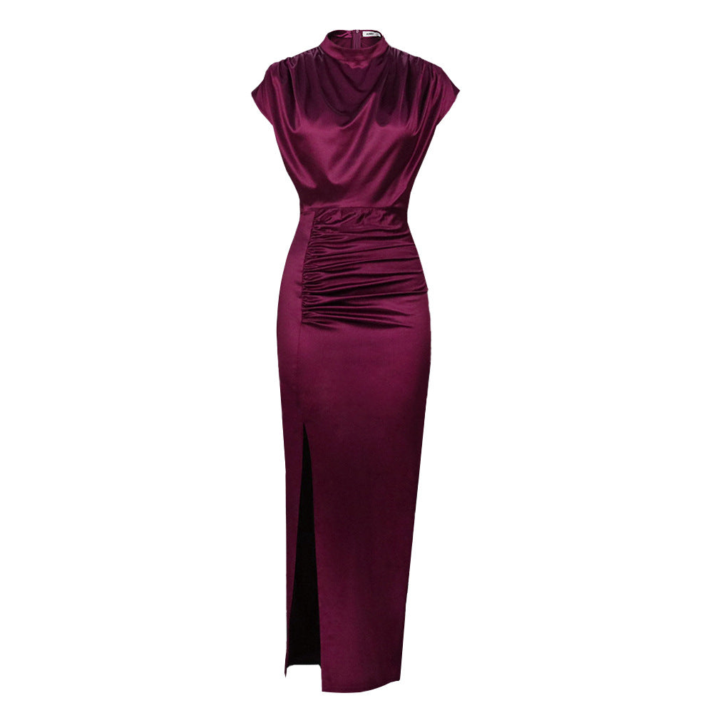 Damen Elegantes figurschmeichelndes Maxikleid mit seitlichem Schlitz R&B