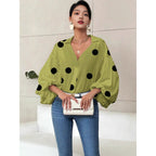 Damen Bluse mit voluminösen Ballonärmeln und elegantem Kragen R&B