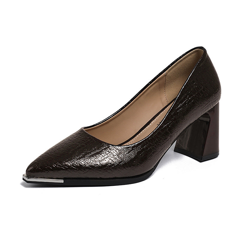 Damen Elegante spitze Pumps mit modischem Blockabsatz R&B