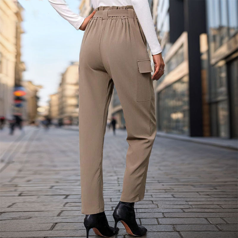 Damen Cargo-Hosen mit hohem Bund und praktischen Seitentaschen R&B