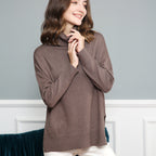 Damen legerer Rollkragenpullover mit praktischem Schnitt R&B
