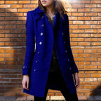 Damen stylischer Wollmantel mit doppelter Knopfleiste R&B
