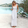 Damen Lässiger Maxijumpsuit mit Rüschen-Details und praktischen Taschen R&B