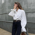 Damen Elegante Bluse mit voluminösen Ärmeln R&B