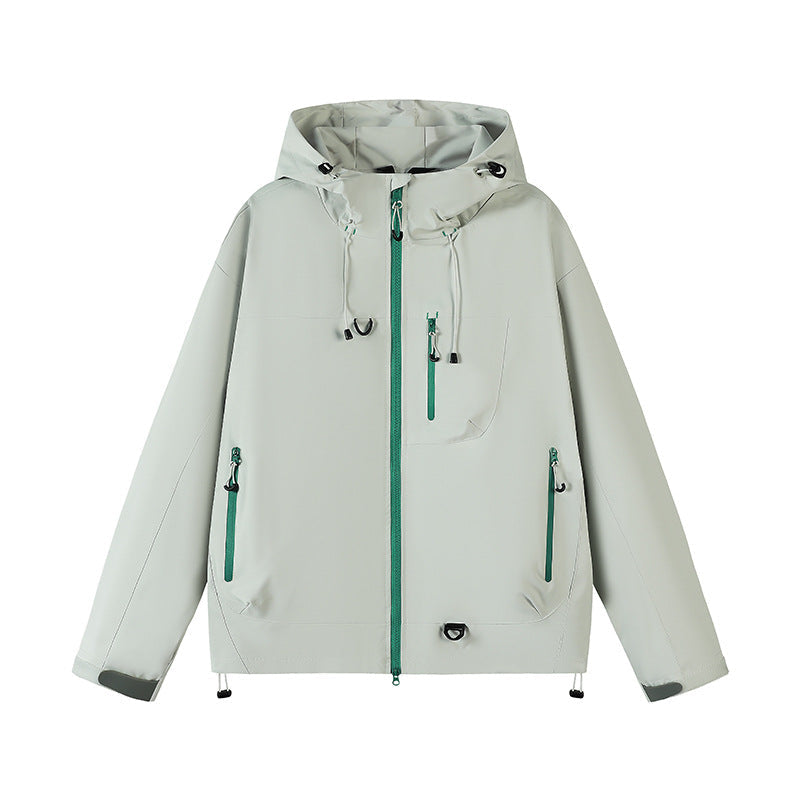 Damen technische Outdoor-Jacke mit Material und verstellbarem Kapuzensystem R&B