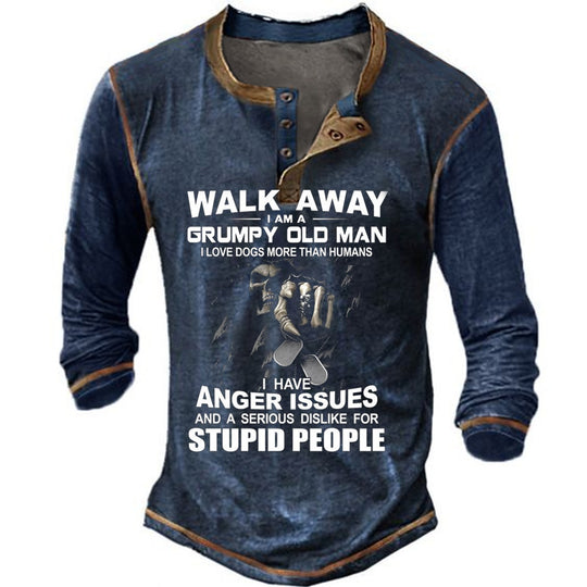 Herren Langarmshirt mit originellem Spruchdesign R&B