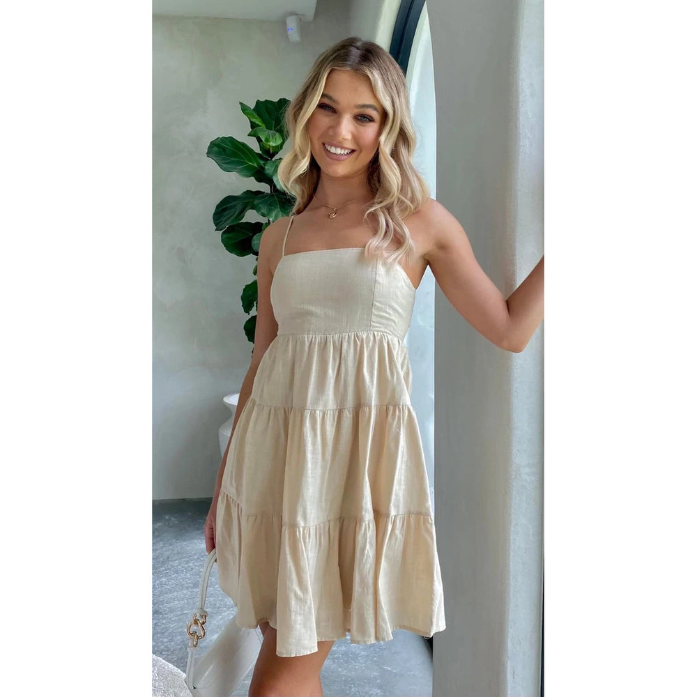 Damen Sommerliches Leinenkleid R&B