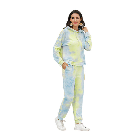 Damen lässiges Sweater-Set mit Kapuze und Kordelzug R&B