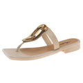 Damen Elegante Zehentrenner-Sandalen mit glänzendem Riemen und komfortablem Fußbett R&B