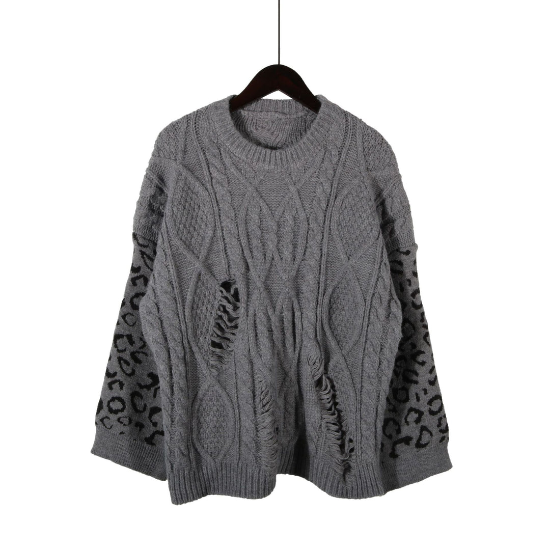 Damen lässiger Strickpullover mit modernem Muster und einzigartigen Details R&B