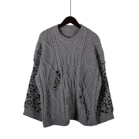 Damen lässiger Strickpullover mit modernem Muster und einzigartigen Details R&B
