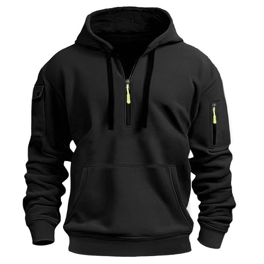 Herren Sportlicher Kapuzenpullover mit Reißverschluss und praktischen Taschen R&B