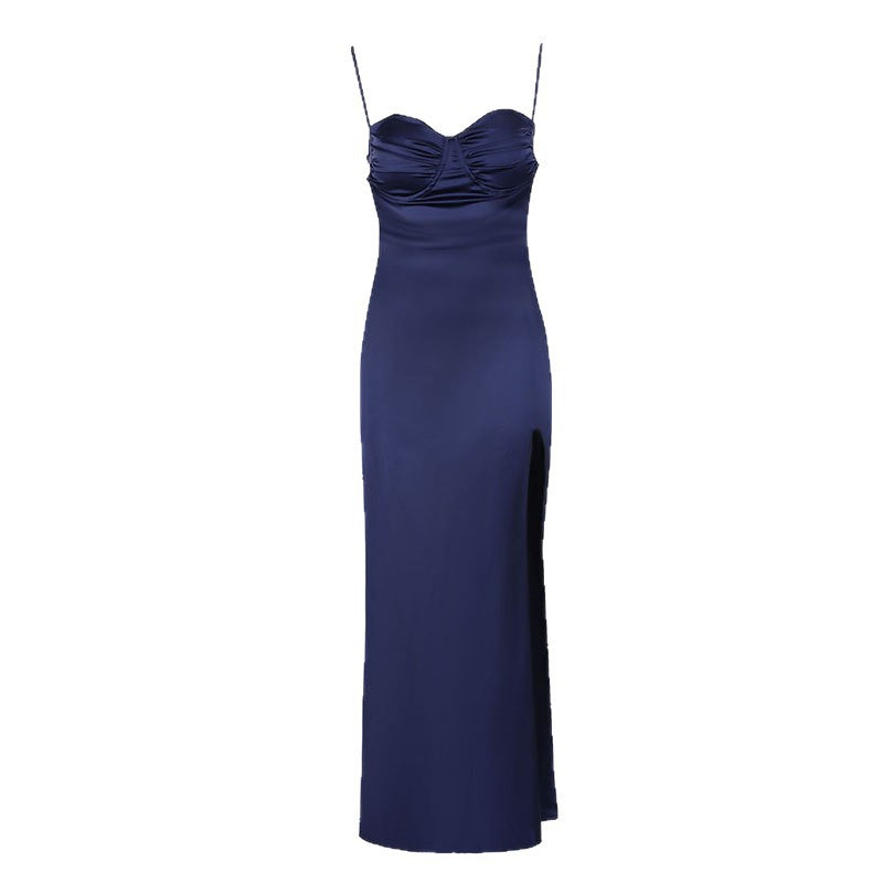 Damen Elegantes Abendkleid mit raffinierten Rüschendetails und seitlichem Schlitz R&B