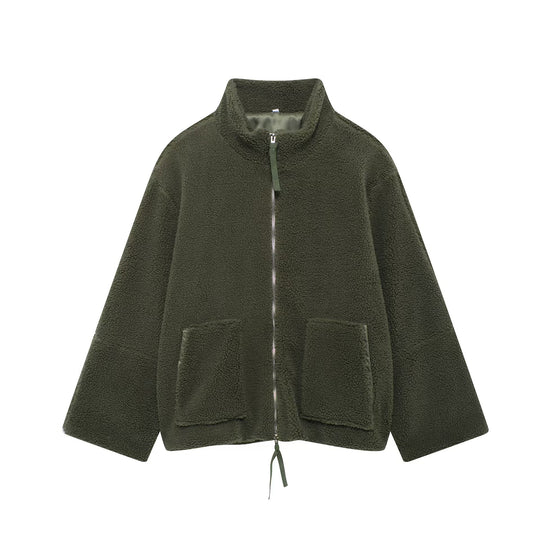 Damen Fleecejacke mit hohem Kragen und Reißverschluss R&B