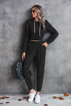 Damen bequemer Hoodie-Overall mit praktischen Taschen und elastischem Taillenzug R&B