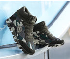 Damen Sportliche High-Top Sneakers mit camouflagiertem Design und rutschfester Sohle