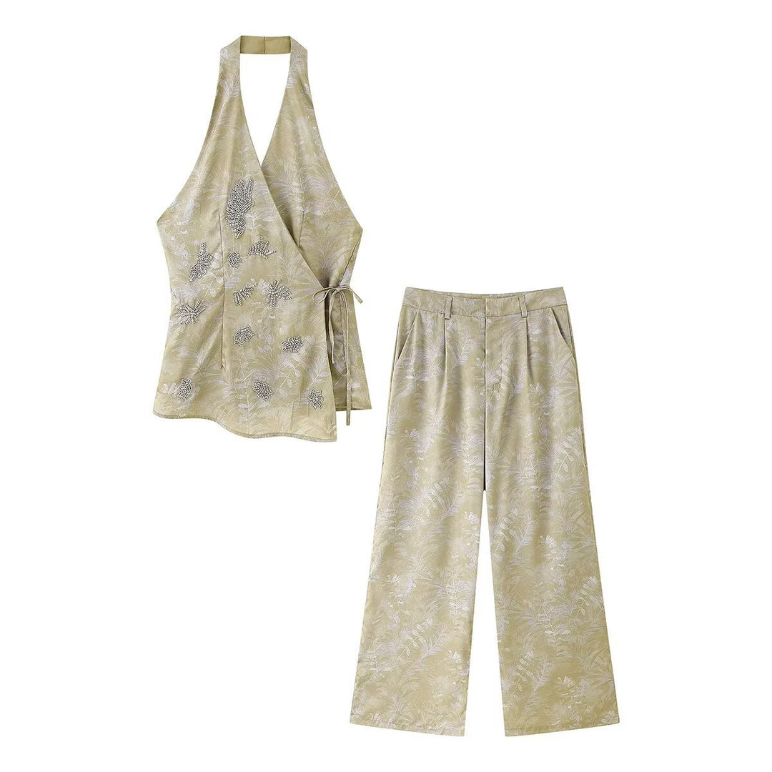 Damen Palazzo-Hose mit floralem Muster und elegantem Schnitt R&B