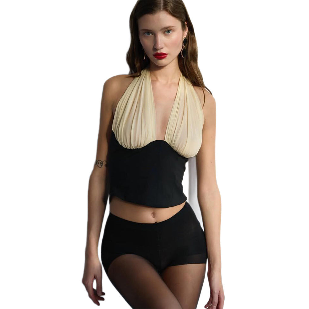 Damen Haltertop mit elegantem Drapierungseffekt R&B
