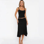 Damen lässiges Zweiteiliges Set mit Tops und Rock R&B