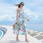 Damen Strandlaid mit floralem Design und tiefem V-Ausschnitt R&B
