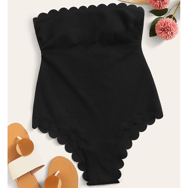 Damen Einteiler Badeanzug mit femininen Rüschendetails und verstellbaren Trägern R&B