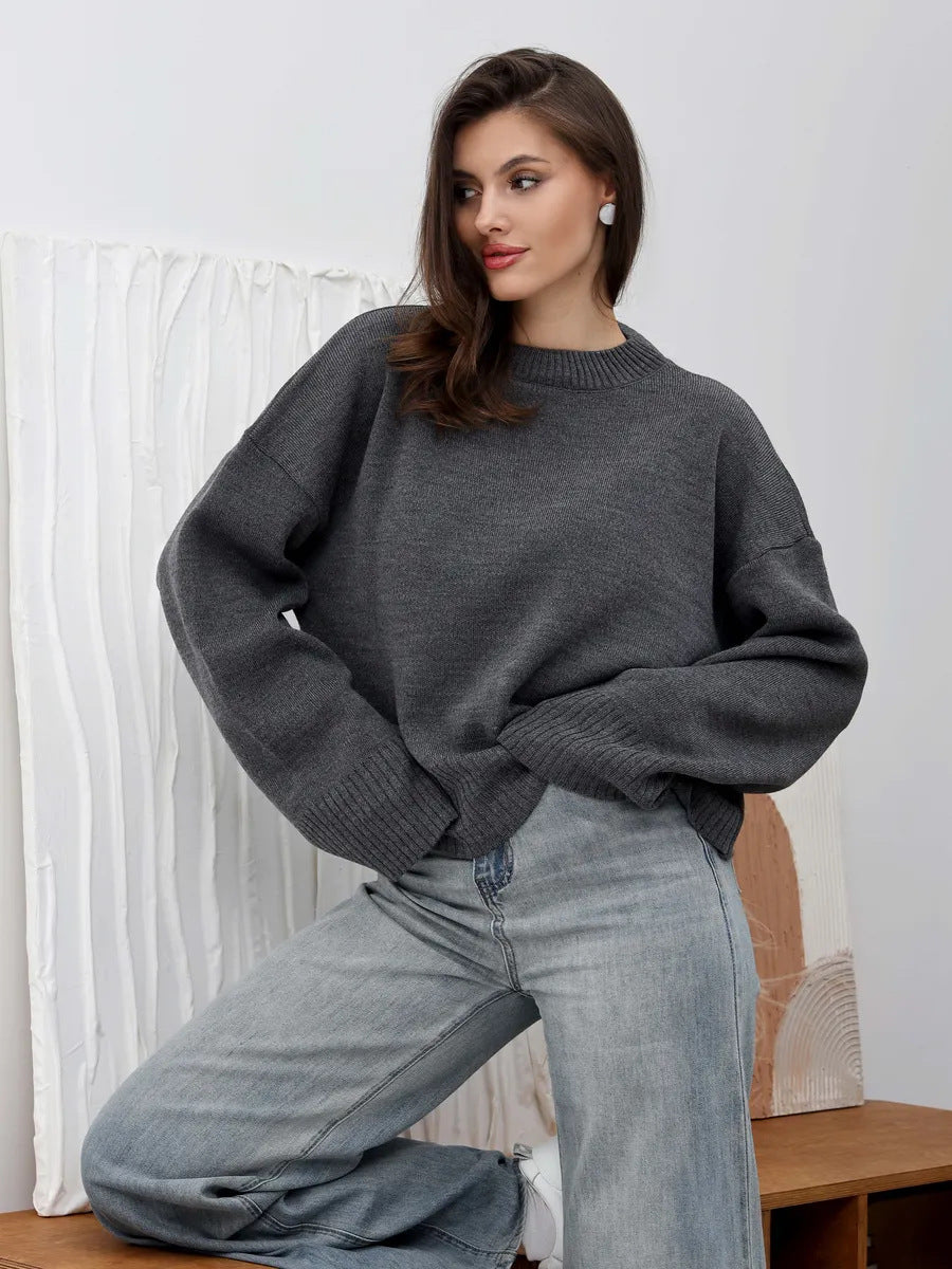 Damen Bequemer Pullover mit Oversized-Schnitt und breiten Ärmeln