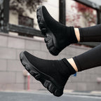 Damen Stricksneaker mit hohem Schaft und rutschfester Sohle