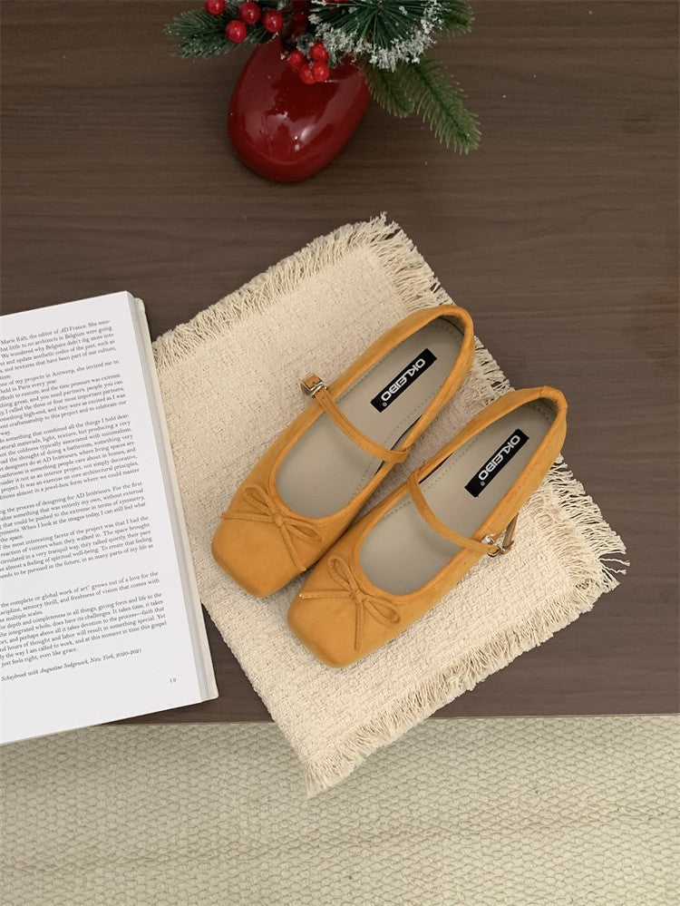 Damen elegante Ballerinas mit floralem Muster und zierlichen Riemen R&B