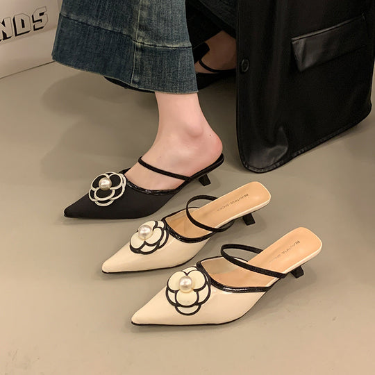 Damen Elegante Slingback-Pumps mit Perlen-Detail und modischem Blumen-Design R&B