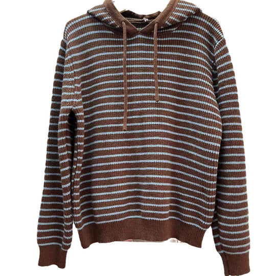 Damen Gemütlicher Kapuzenpullover mit Streifenmuster R&B