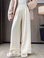 Damen Elegante, weit geschnittene Hose mit Fransen