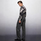 Herren Weite Chino-Hose mit hoher Taille