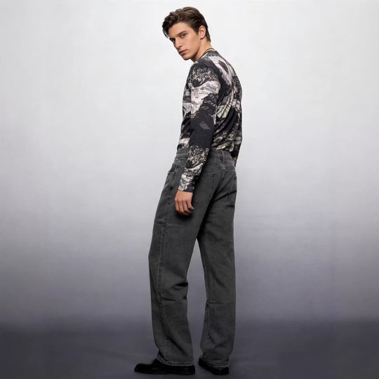 Herren Weite Chino-Hose mit hoher Taille