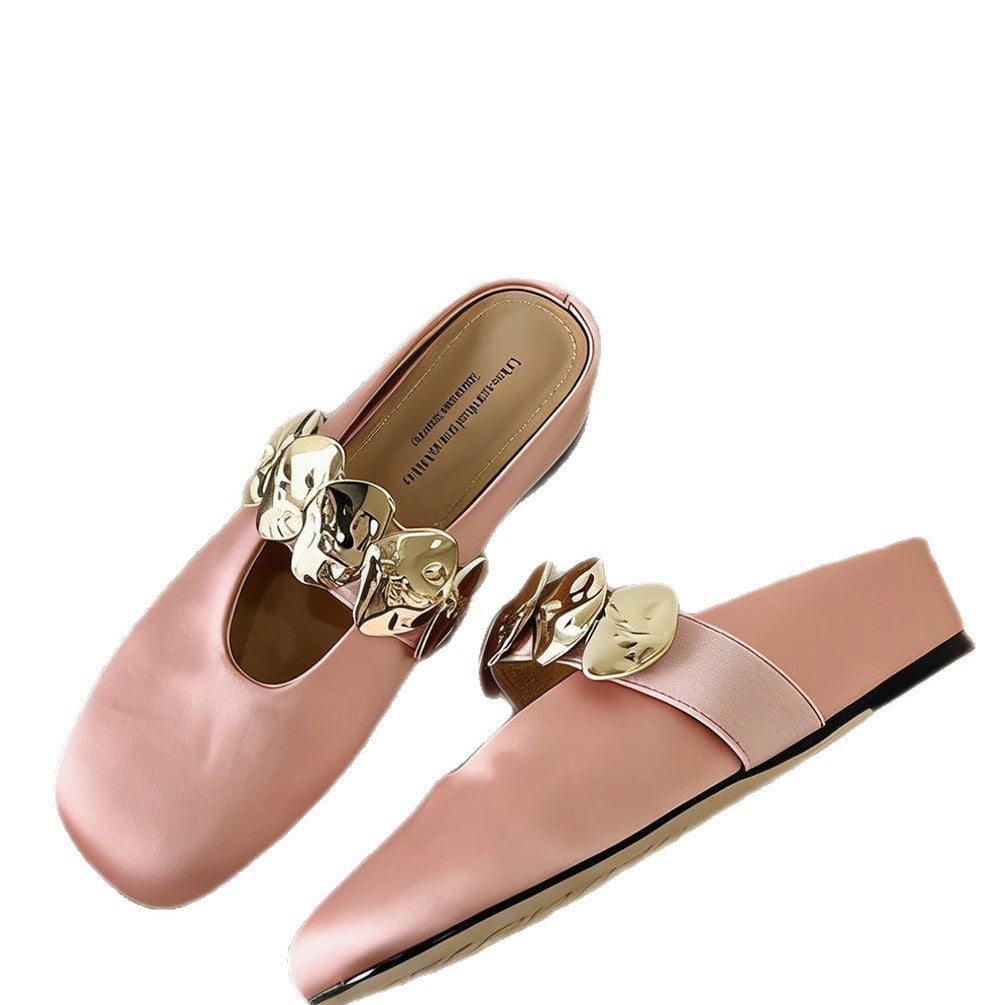 Damen elegante Slipper mit glänzender Applikation R&B