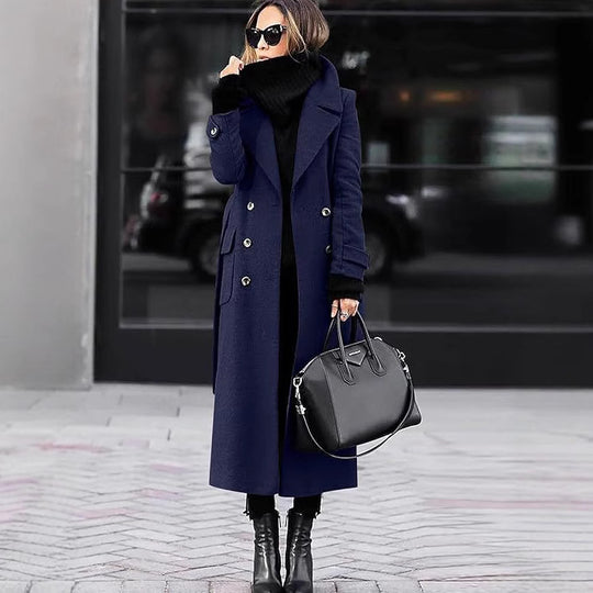 Damen eleganter Wollmantel R&B