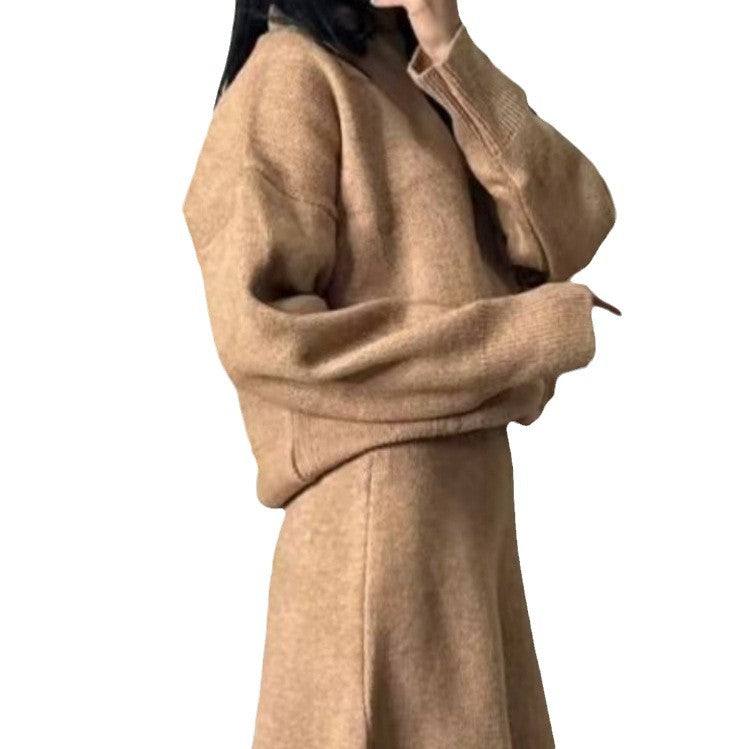 Damen Strickkleid mit voluminösen Ärmeln und lässigem Schnitt R&B