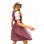 Damen nan traditionelles Dirndlkleid mit geschnürter Miederfront, Rüschenbluse und Spitzenapplikation R&B