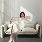 Damen Elegantes Strickkleid mit weitem Schnitt und langen Ärmeln R&B