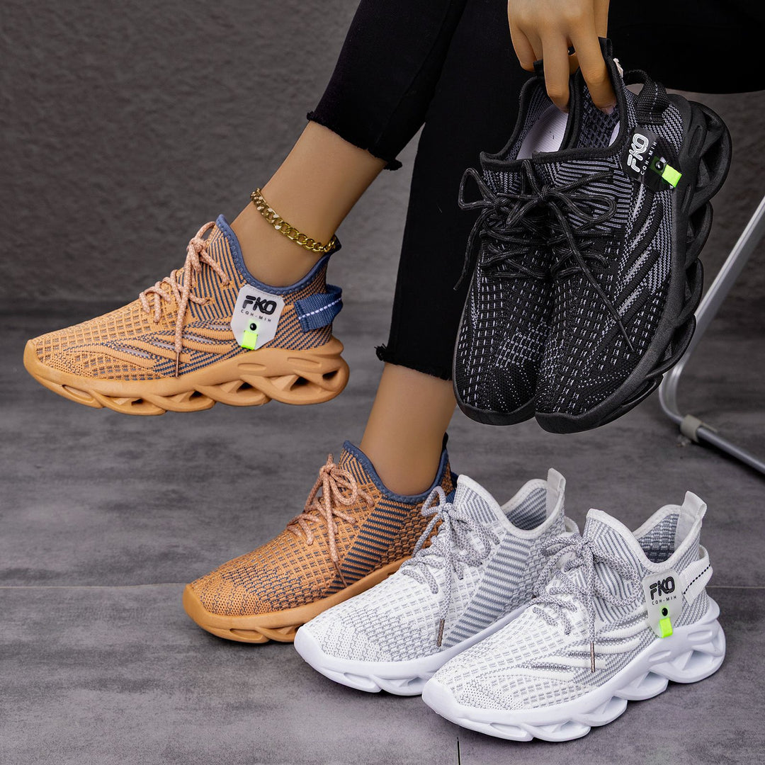 Damen Sportliche Laufschuhe mit atmungsaktiver Strickoberfläche und innovative Dämpfungstechnologie R&B