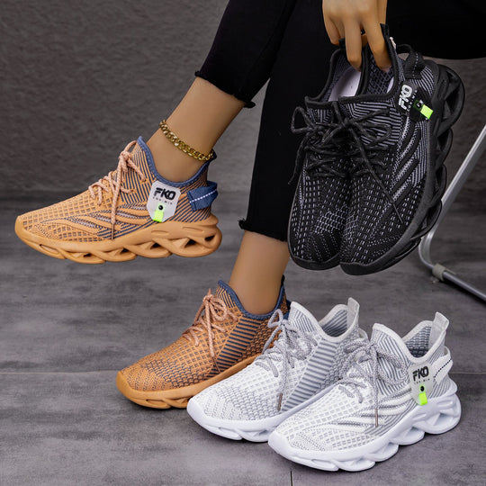 Damen Sportliche Laufschuhe mit atmungsaktiver Strickoberfläche und innovative Dämpfungstechnologie R&B