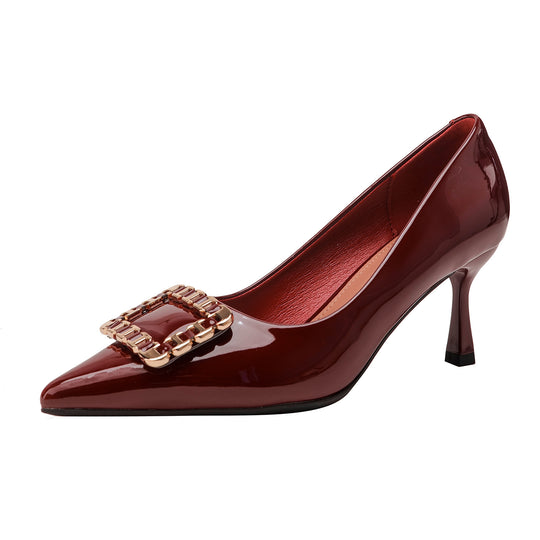 Damen elegante spitze Pumps mit dekorativem Schmuckelement R&B