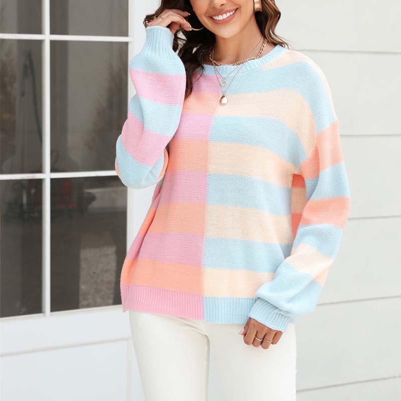 R&B | Strickbluse mit Pastellfarben Polyester Lässig und Farbenfroh