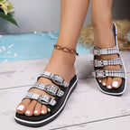 Damen Komfortable Riemchen-Sandalen mit modischem Gurt-Design EB