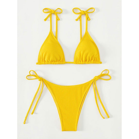 Damen Triangel-Bikini mit verspielten Bindebändern R&B